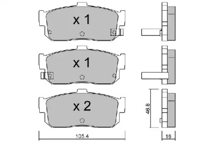 Комплект тормозных колодок AISIN BPNI-2902